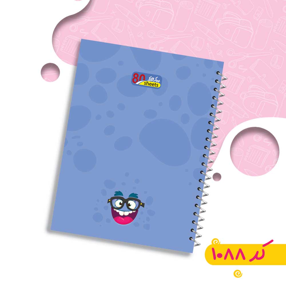 دفتر تک رنگ فنری 80 برگ